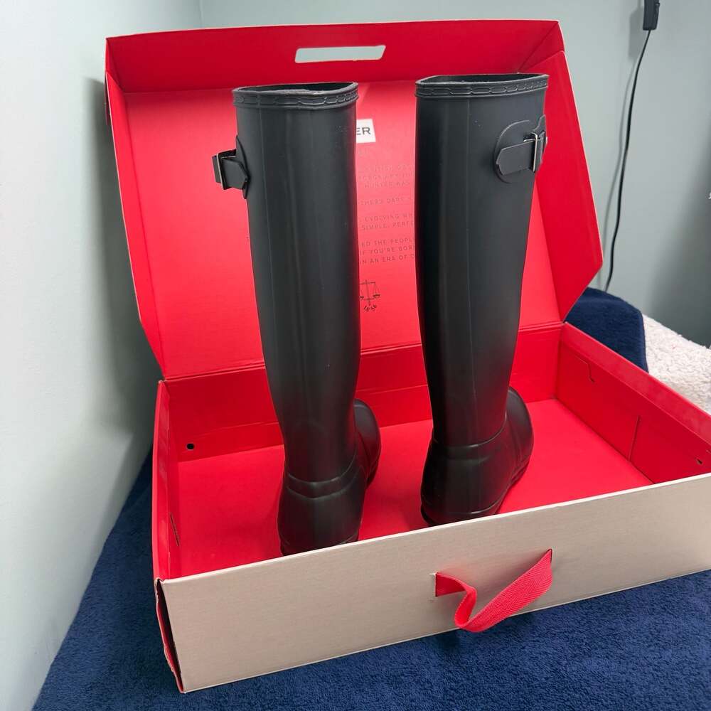 Hunter Women's Original Tall Matte Black Rain Boots WFT1000RMA Size 10 US NIB - Picture 10 of 11
